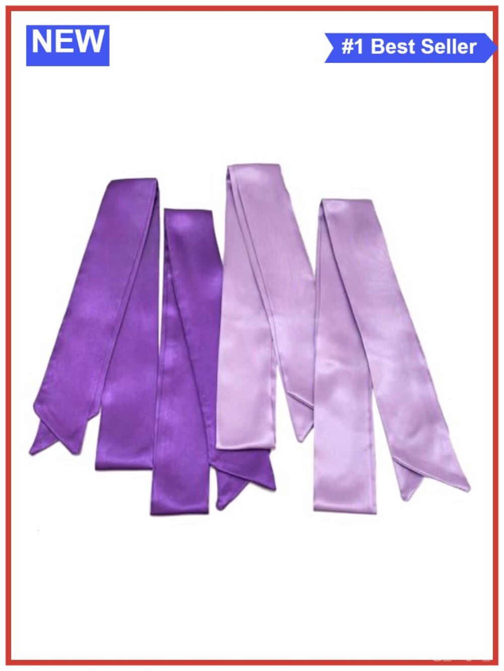 4 Pack Satin Skinny Scarves Purse Bag Hair Accessories Women